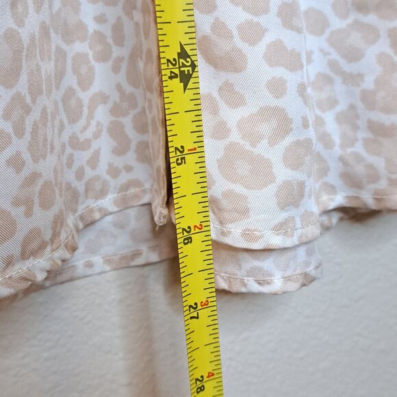 Caffe Marrakesh Women Top Animal Print 100% Lyocell Beige Short Sleeve Size M - Picture 2 of 10